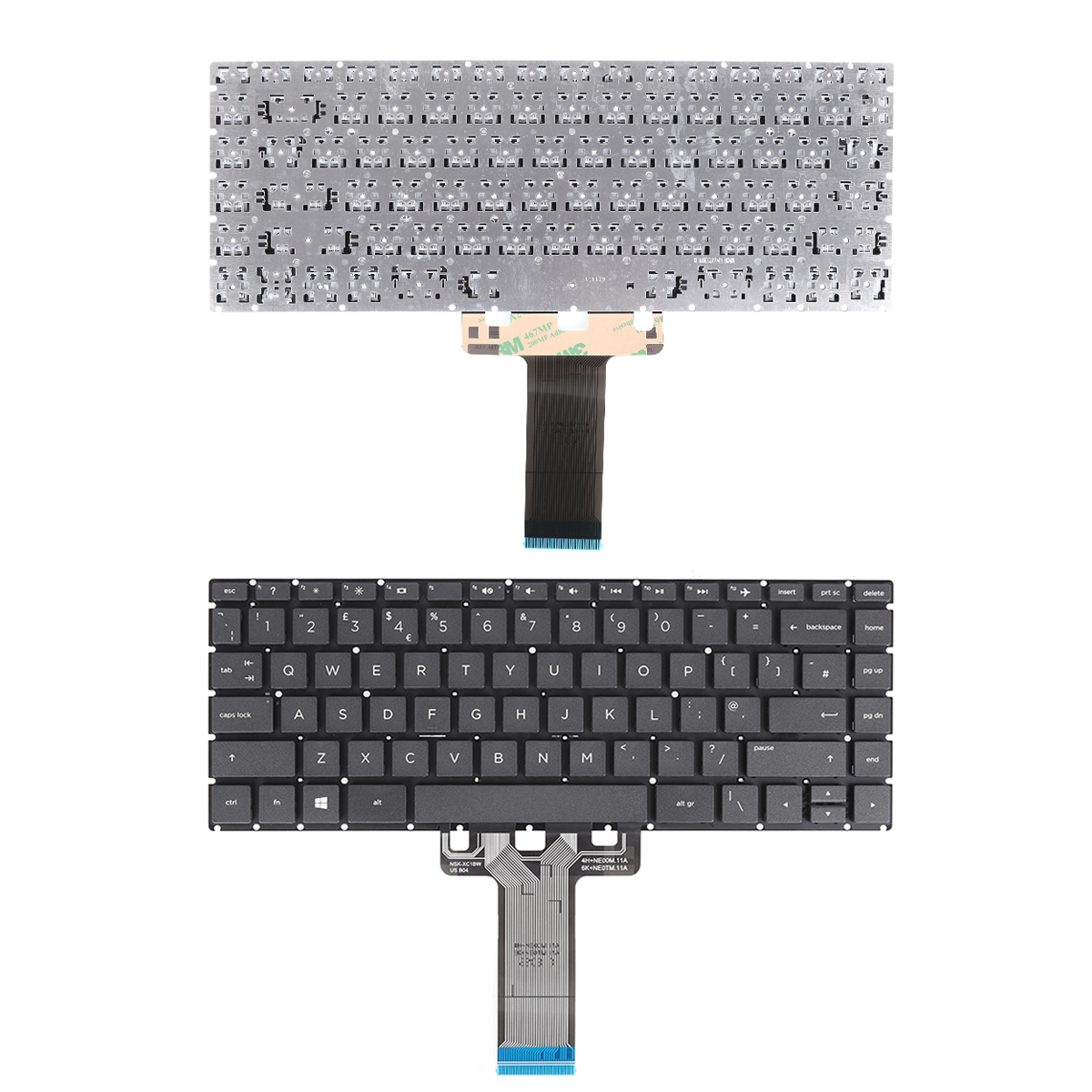 Picture of New Replacement Laptop Keyboard For HP Pavilion 14-BS 14-BS000 14-BS100 14-BS500 BLACK (Without FRAME,Small Enter,WIN8) Uk Layout